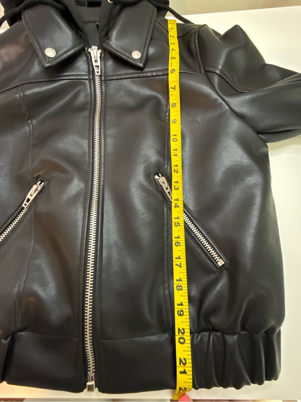 BlankNYC | Faux Leather Moto Jacket with Removable Hood | Black | Size Medium - Picture 14 of 14